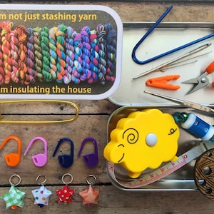 Mini Travel Kit for Knitting Notions, Airplane, TSA, Knit Night, Project Bag