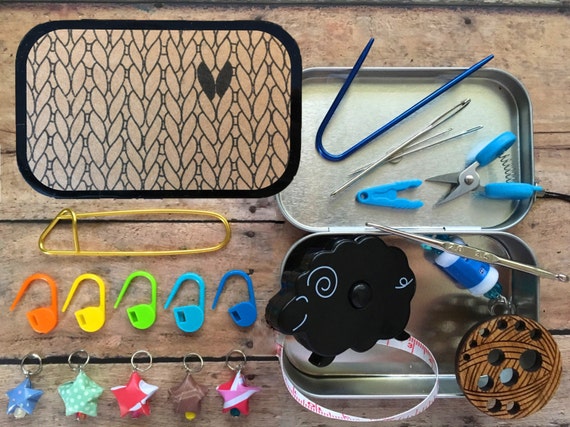 Color Your Own Travel Knitting Notions Box for Your Knit Night Project Bag  