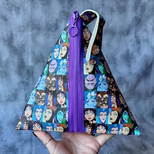 Bolsa para proyectos de villanos de Disney, bolso de mano con cremallera para tejer y hacer crochet
