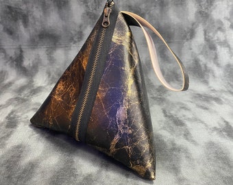 Triangle Pouch - Metallic Gold