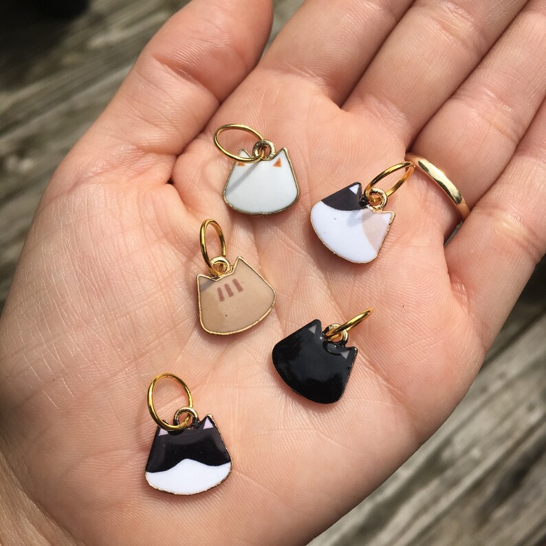 Silhouettes Cat Stitch Markers Set of knitting markers for your project bag