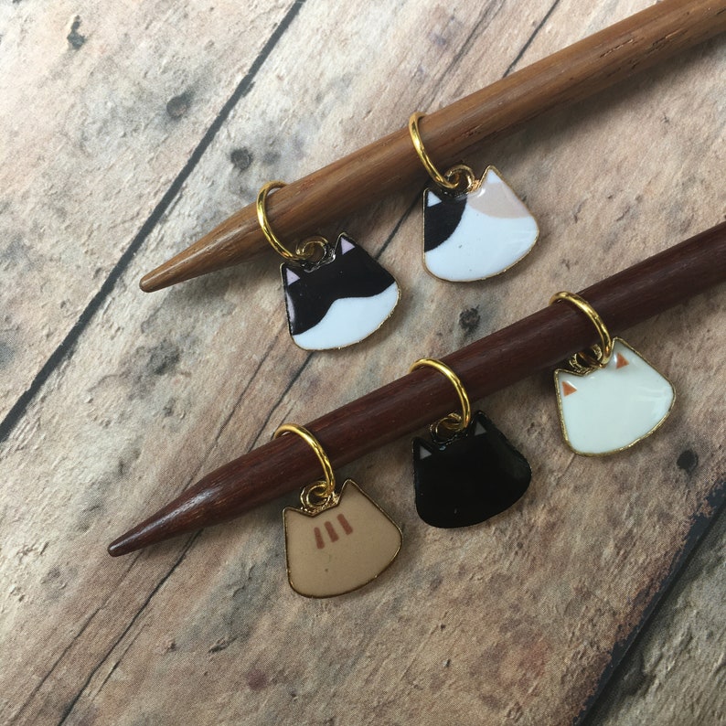 Silhouettes Cat Stitch Markers Set of knitting markers for your project bag
