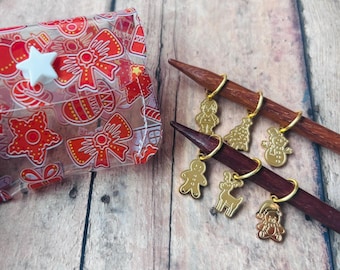Christmas Cookies Stitch Marker Pouch