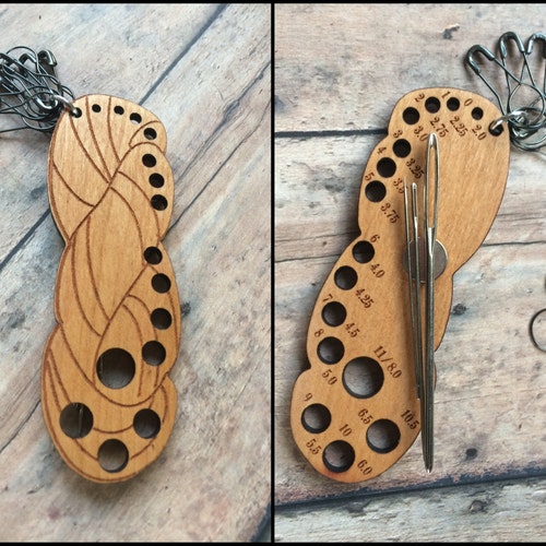 Knitting Needle Gauge Yarn Skein Needles & Stitch Etsy