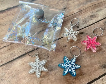 Glitter Snowflake Stitch Marker Pouch