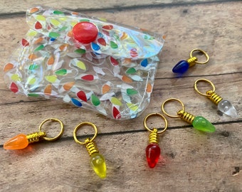 Christmas Bulb Stitch Marker Pouch