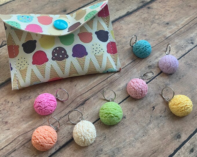 Featured listing image: Ice Cream Stitch Marker Pouch