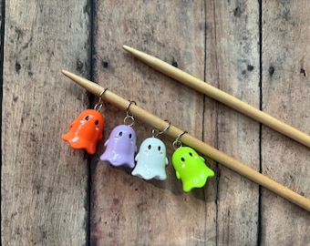 Swinging Ghosts Stitch Marker Set, 4 knitting markers for your knit project bag