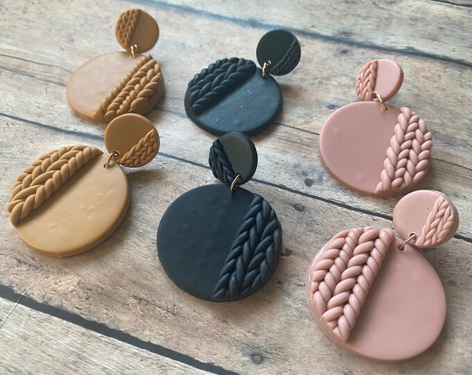 Featured listing image: Knit Round Earrings