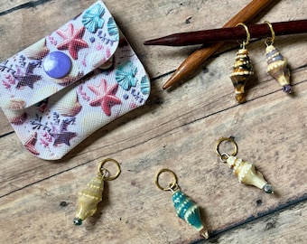 Seashell Stitch Marker Pouch