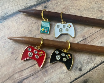 Vintage gaming controller knitting stitch markers - set of 6 for your knit project bag