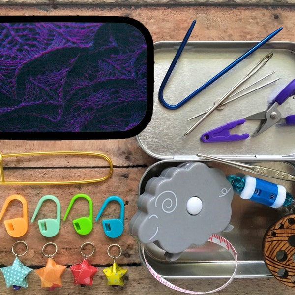 Gift for Knitters: Purple Abrazo Knitter's Tool Tin
