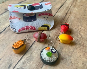 Happy Sushi Stitch Marker Pouch