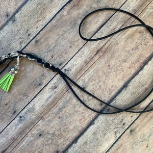 Handmade Vegan Leather Necklace Abacus Row Counter Necklace w/Removable Stitch Marker for Knitting or Crochet