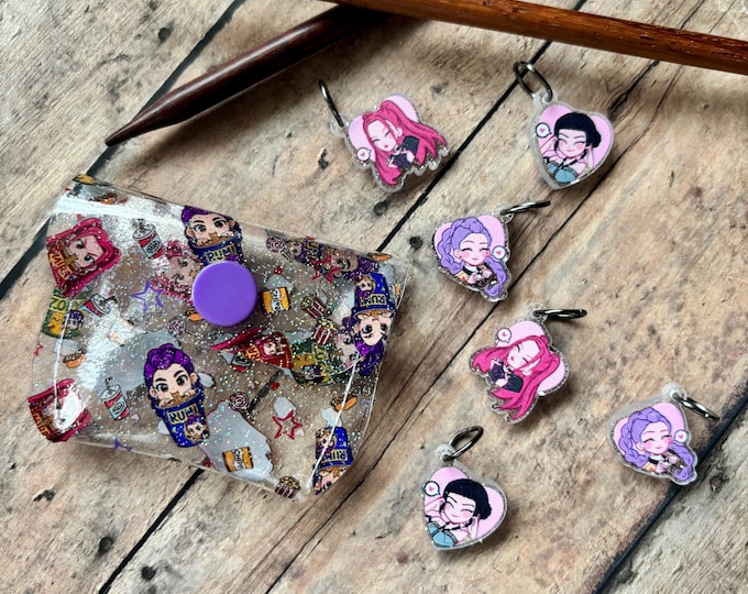Featured listing image: KPop Demon Hunters Stitch Marker Pouch