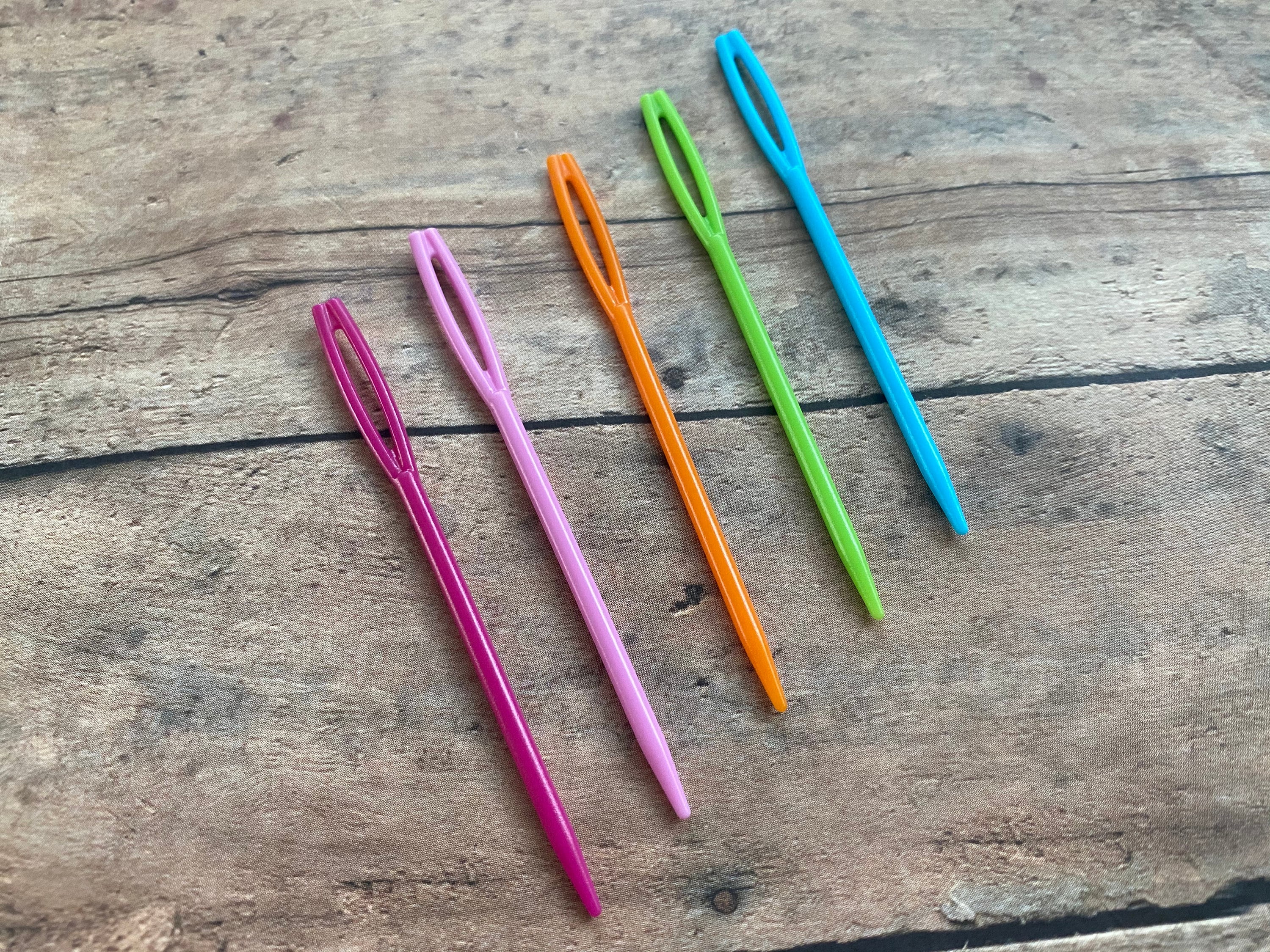 Bright Plastic Darning Needles