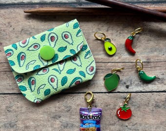 Chips & Guacamole Stitch Marker Pouch