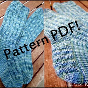 Hiking Boot Sock Knitting Pattern, unisex DK weight socks