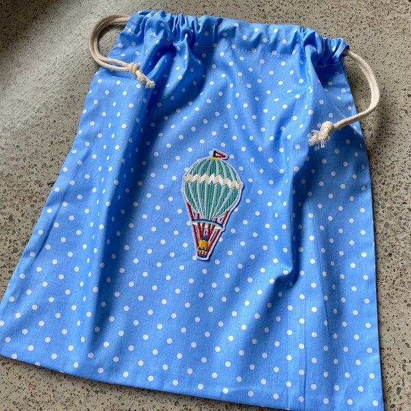 Hot Air Balloon Drawstring Project Bag for your knitting/crochet/hexipuffs