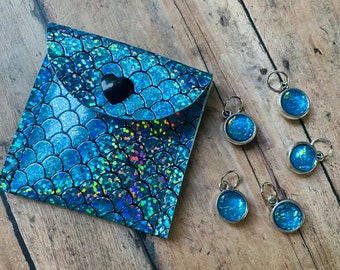 Holographic Mermaid Pouch - Blue