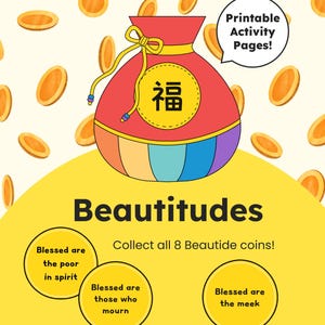 Beatitudes Bible Craft | Christian Coloring & Cut-Out Pages | Printable Matthew 5:3–10 Activity | Bible Study for Kids | Sunday School