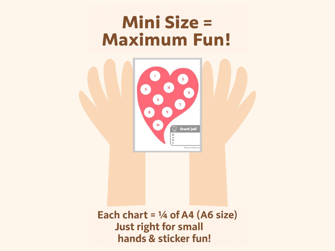 Mini Heart Reward Chart | Printable PDF | Cute Incentive Chart for Kids ...