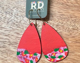 UDOU - Reversible- 2 in 1 - red floral and mountain
