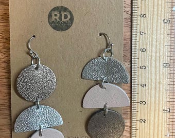 Leather Circle Dangle Earring