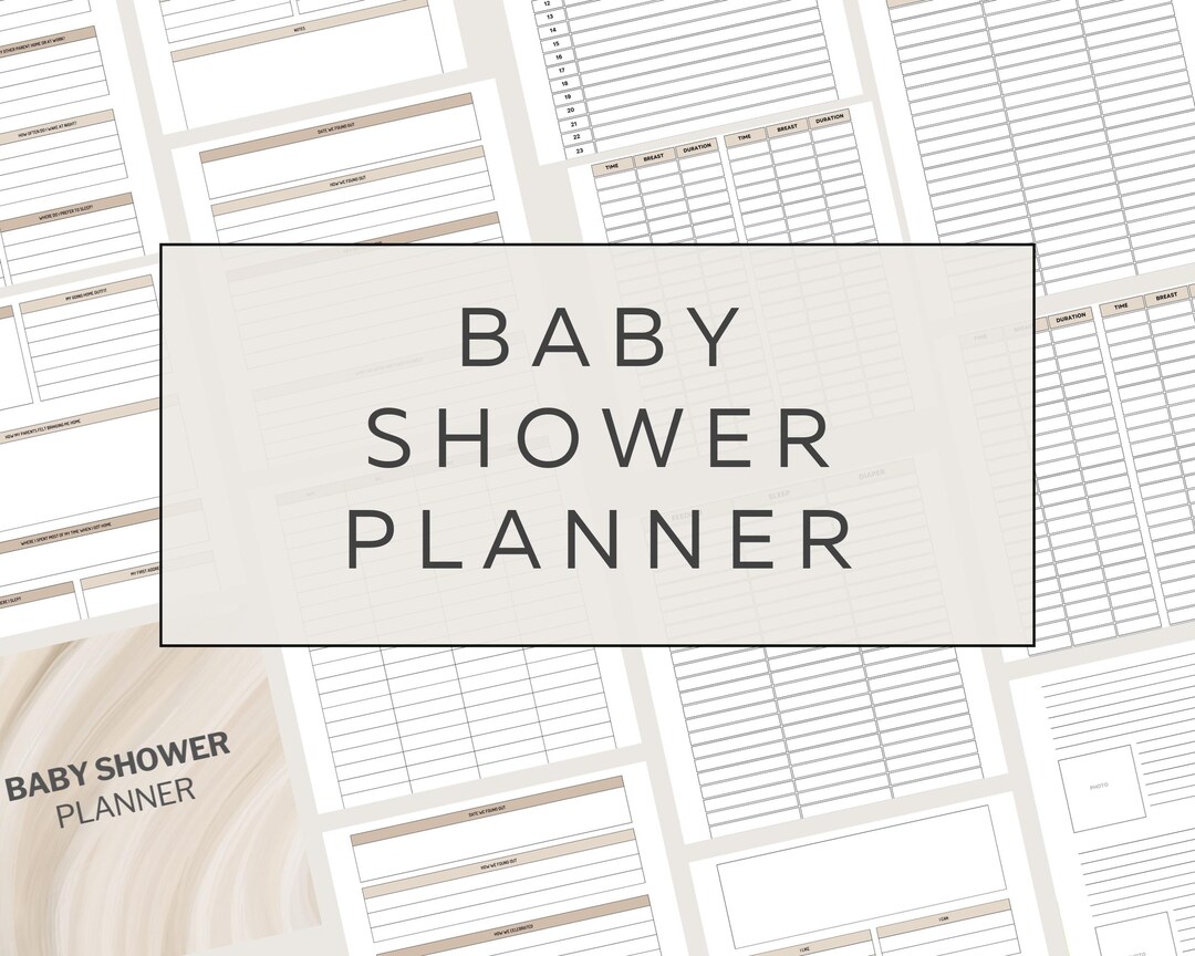 Shower List Baby Shower Planner Bundle, Checklist, RSVP Tracker (printable PDF) - Etsy