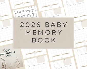 Baby Memory Book , Gender Neutral Milestone Journal, First Year Keepsake, Baby Memory Keepsake, Baby Shower Gift, 2026 Milestone Journal