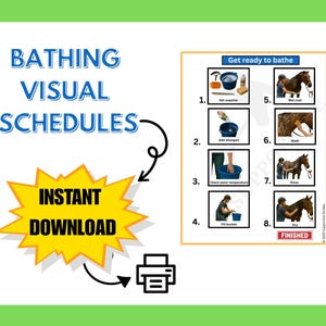 Bathing Visual Schedules for Riding Instructors/EAS professionals (Digital Download)