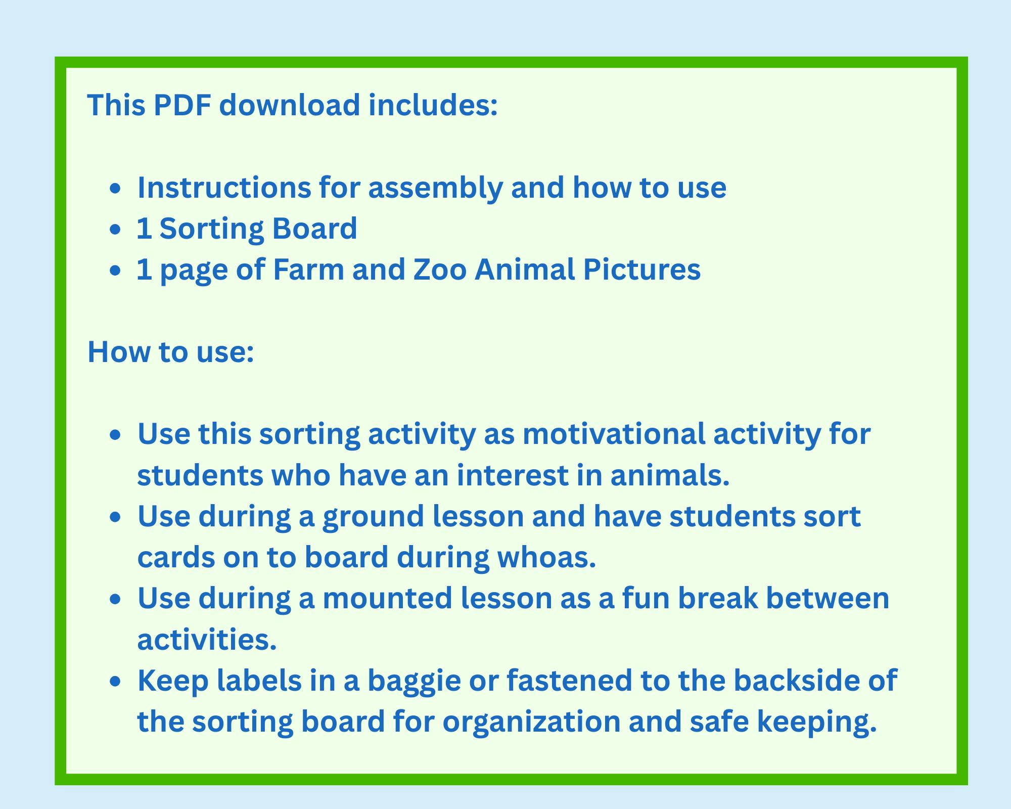 Farm Zoo Animal Sort (digital Download) - Etsy