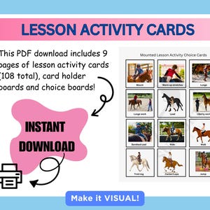 Lesson Activity Cards for Riding Instructors/EAS professionals (Digital Download)