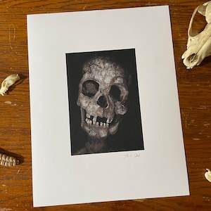 Creepy skull fine art print / Original designs unique gothic & Halloween decor for home