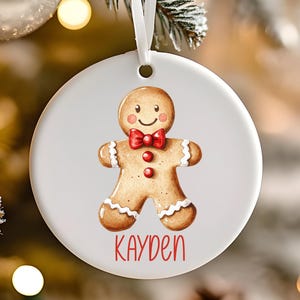 Personalized Gingerbread Boy/Girl Christmas Ornament, Child&#39;s Christmas Ornament, Custom Name Kids Ornament, Custom Name Holiday Keepsake