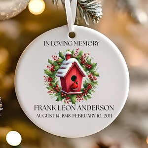 In Loving Memory Ornament, Personalized Memorial Keepsake, Custom Christmas Ornament with Name & Dates, Remembrance Gift