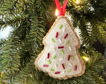 Sugar Cookie Handmade Felt Ornament, Gingerbread Handmade Cookie Felt Ornament, Christmas Cookie Felt Ornament, Friend Ornament