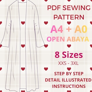 Patron de couture d'abaya + instructions de couture