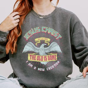 Set Free, Jesus Christian t shirt Christian Sweatshirt Christian Crewneck Religious Gift for her Church outfit Christian Apparel Faith Tee
