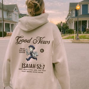 Gute Nachricht Christian Apparel Christliche Kleidung Jesus Hoodie Glaube basierte Sweatshirt Christliches T-Shirt Bibel Vers Sweatshirts Vintage Style