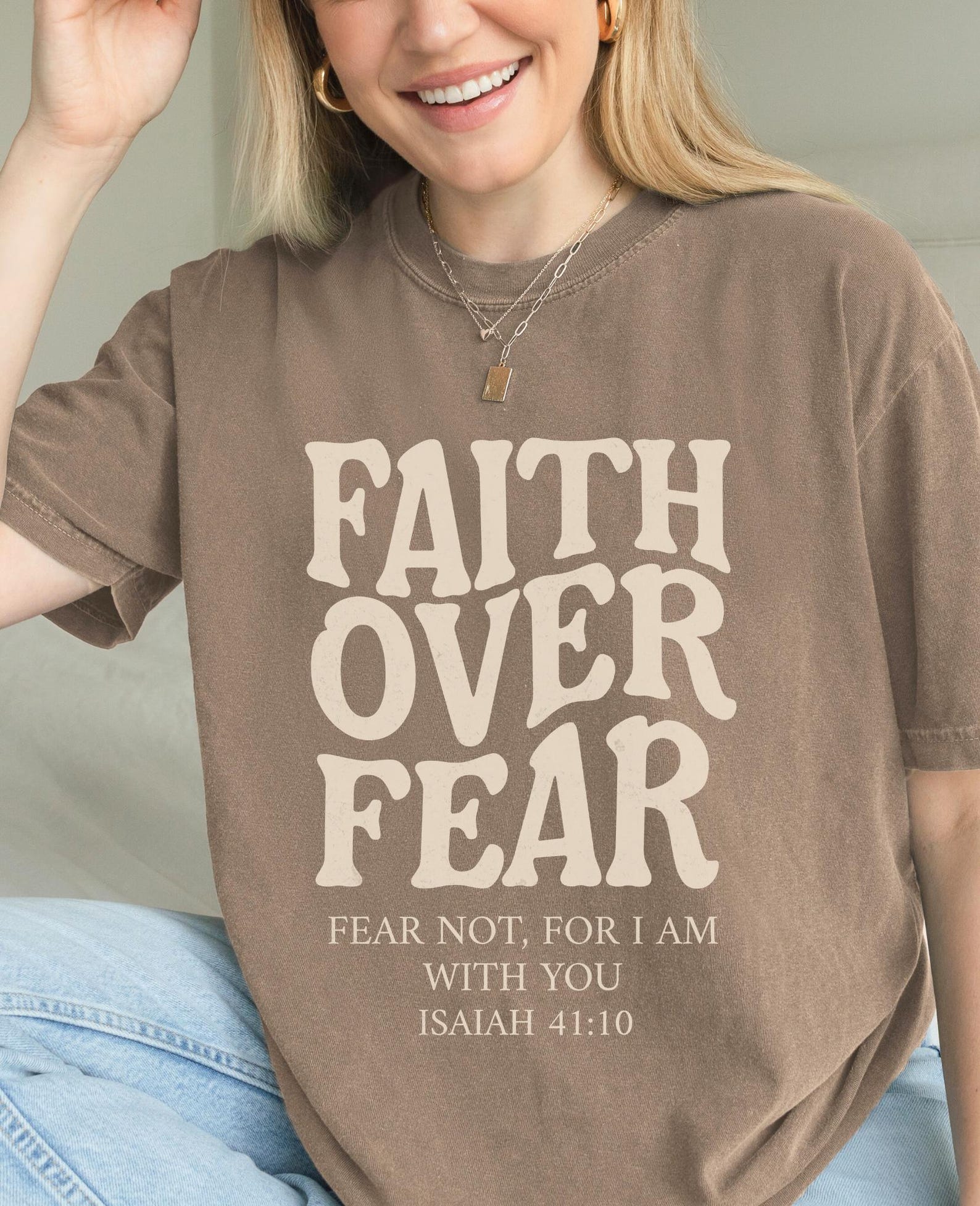 Faith Over Fear Christian T Shirt, Bible Verse Tshirt, Aesthetic ...