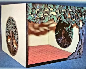 1/4",quarter scale Michelle's Miniatures dollhouse miniature collectible Tree of all Seasons Room Box