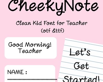Kid Font for Teachers: Minimalist Handwriting, Classroom Worksheets (Digital Download)