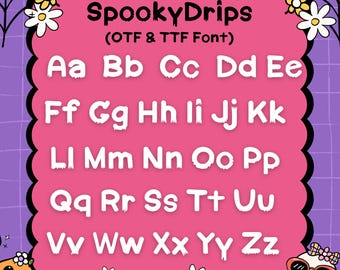 SpookyDrips Font: Dripping Horror Font for Halloween (OTF+TTF)