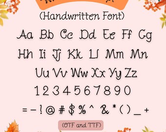 Handwritten Font-WhimsyCurlScript | Cute Minimal Font for Digital Planners, GoodNotes, Quotes, Journals, greeting cards | OTF + TTF Included