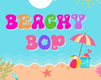BeachyBop Bubble Font: Playful Retro Typeface (OTF, TTF) Summer Design