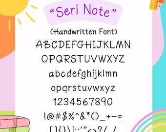 SeriNote – Minimal Handwriting Font for Planners and Logos | Cute & Neat Script | OTF TTF