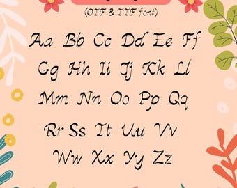Elegant Script Font: HollyRhymes OTF/TTF for Cricut & Procreate (Digital Download)