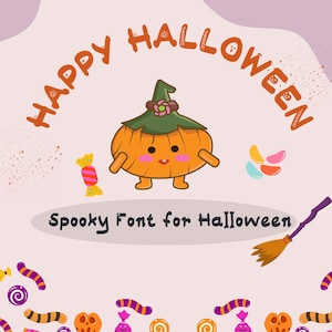 Halloween Font HalloBubble, Cute Spooky Font, Hand Drawn Kids Font, Halloween Letters, Pumpkin Font, Boo Font, Kawaii Font for Crafts