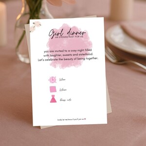 Girl dinner invitation